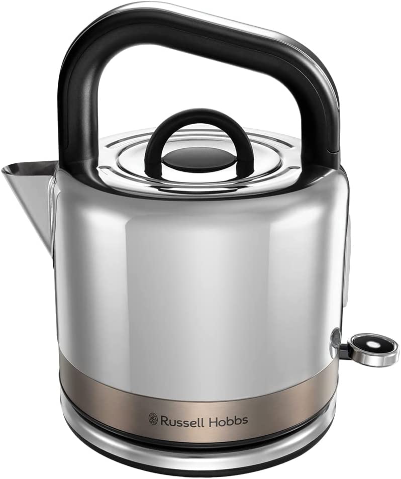 Russell Hobbs Distinctions 26422-70 Kettle [1.5 Litre] Stainless Steel Titanium (Quick Boil Function, Removable Limescale Filter, Optimised Spout Spout, External Water Level Indicator)