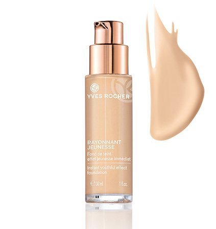 Yves Rocher COULEURS NATURE Make-Up Fluid Radiant Youthfulness Beige Complexion Très Clair, Smoothing Foundation, 1 x Pump Bottle 30 ml, teint clair ‎beige