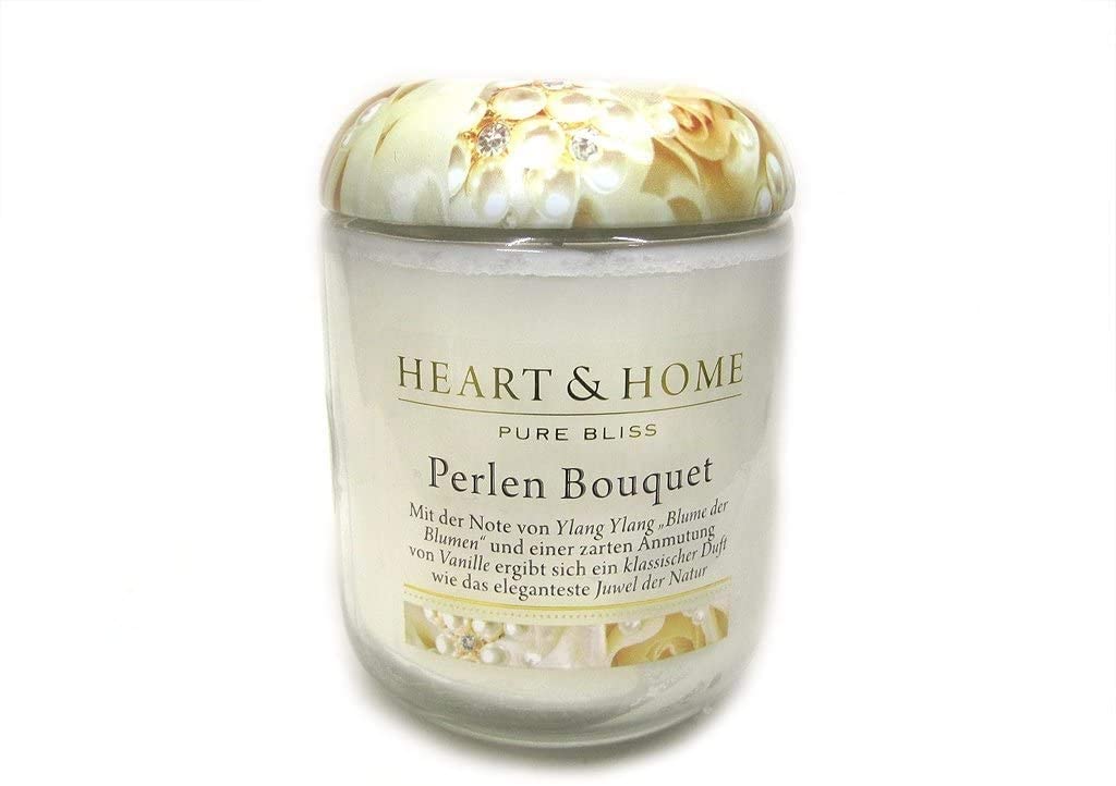 H+H Large Scented Candle in Glass Pearls Bouquet Series Pure Bliss340 g