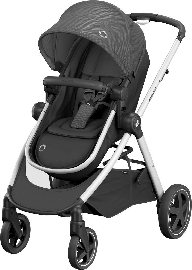 Maxi-Cosi Zelia 2-in-1 Pushchair - Hammock Converts into a Carrycot - Stroller in Reclining Position - Simple Folding System - Essential Colour Black