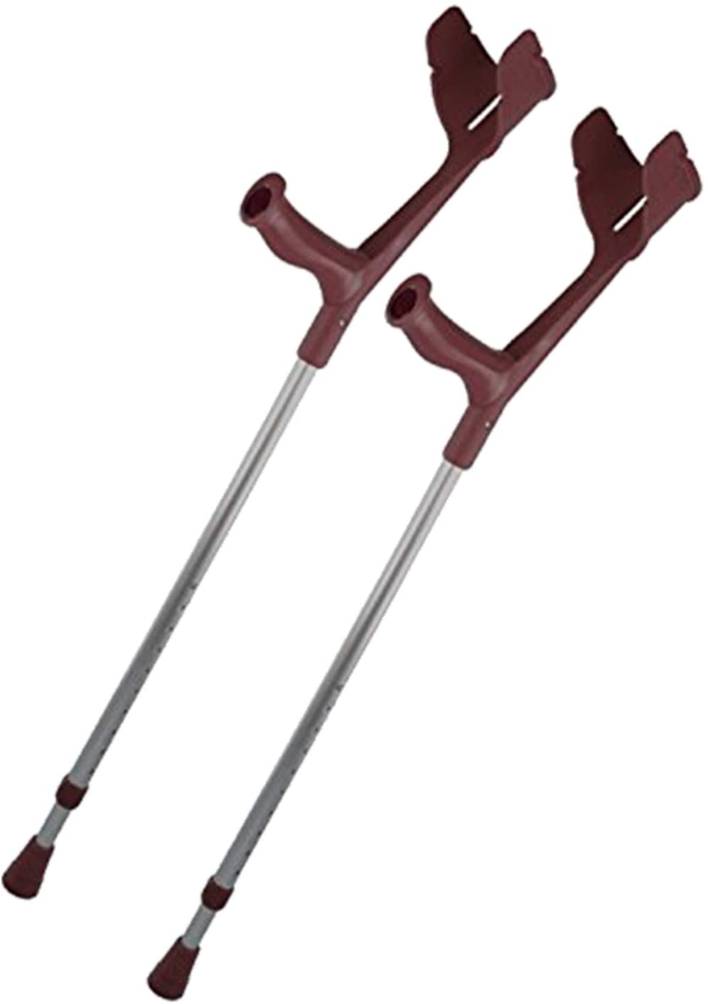 Rebotec Soft Grip Pair Of Walking Aids Forearm Crutches (Colour: Wine Red) 