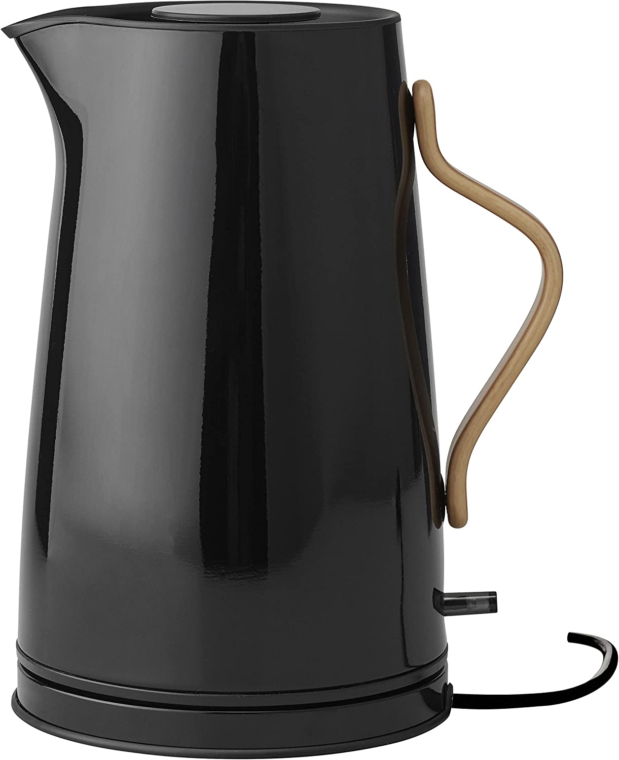 Stelton Emma Kettle - Electric Cooker, Kettle - Scandinavian Design - Filter, Dry Boil Safety Switch with Shut-Off, Beech Wood Handle - 1.2 Litres, Black