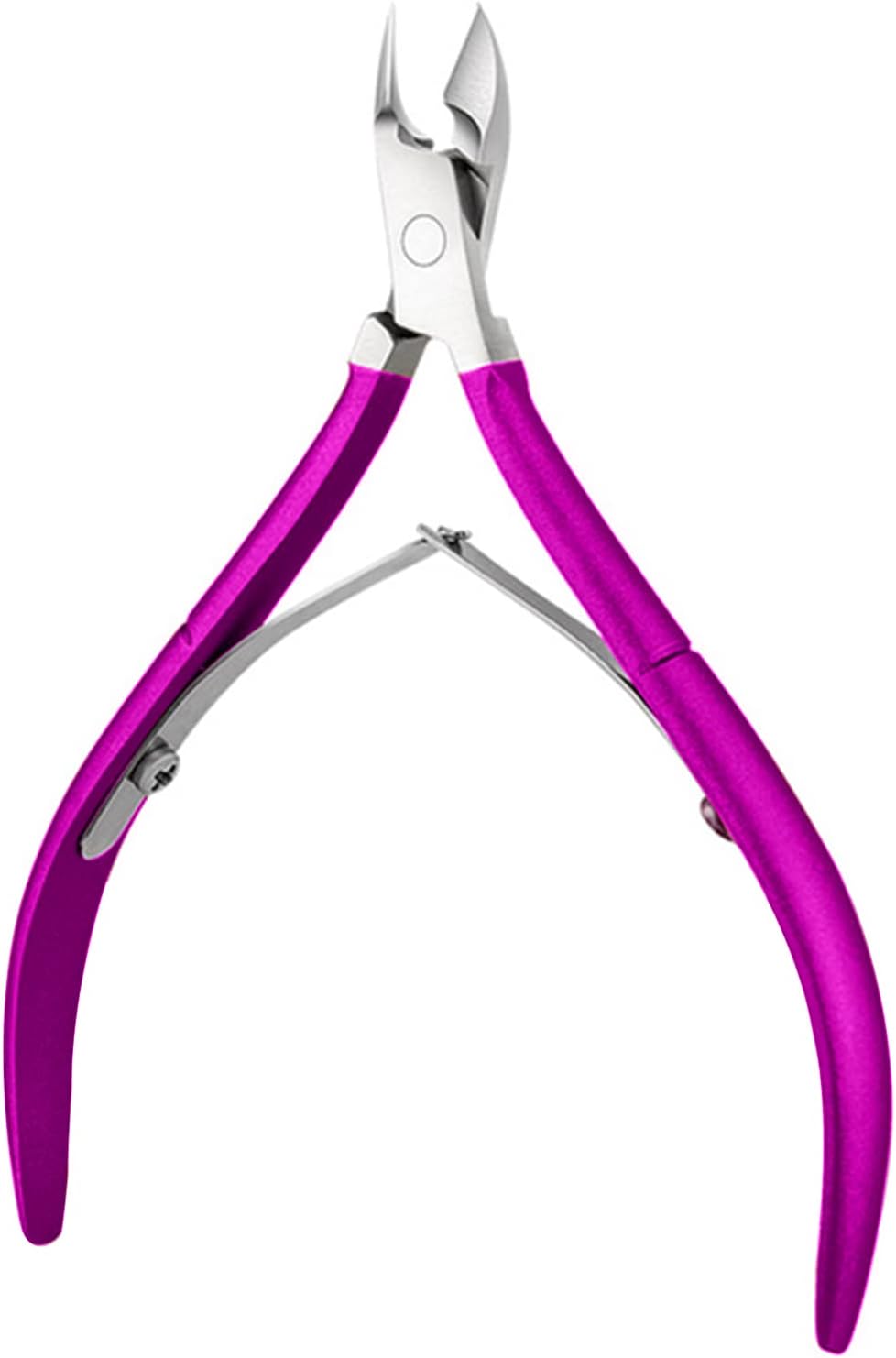 Professional Cuticle Nippers, Cuticle Scissors, Stainless Steel Cuticle Scissors, Sharp Cut, Fine for Removing Excess Cracked Skin on Fingers and Toes, French Handle (purple)