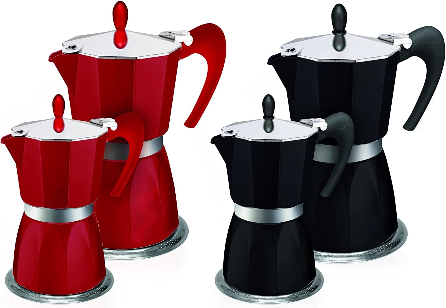 Monkano Catania Cooker Espresso Maker Aluminum Induction 6 Cups