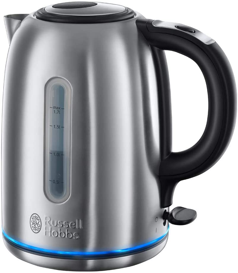 Russell Hobbs Buckingham Kettle Stainless Steel 1.7 L 3000 W Quick Boil Function Very Quiet Tea Machine Optimised Spout Tea Maker 20460-56