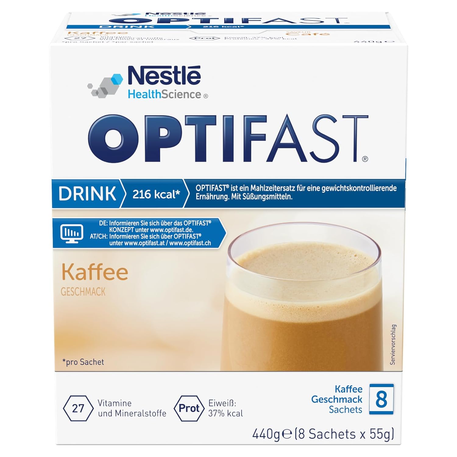 OPTIFAST Home Drink Coffee Powder 8 x 55 g