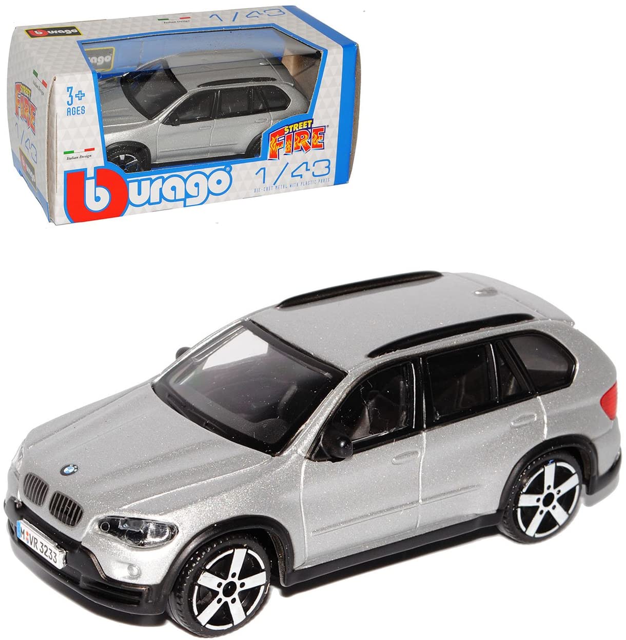 Bburago B-M-W X5 E70 Silver Suv 2006-2013 1/43 Model Car With Or Without In