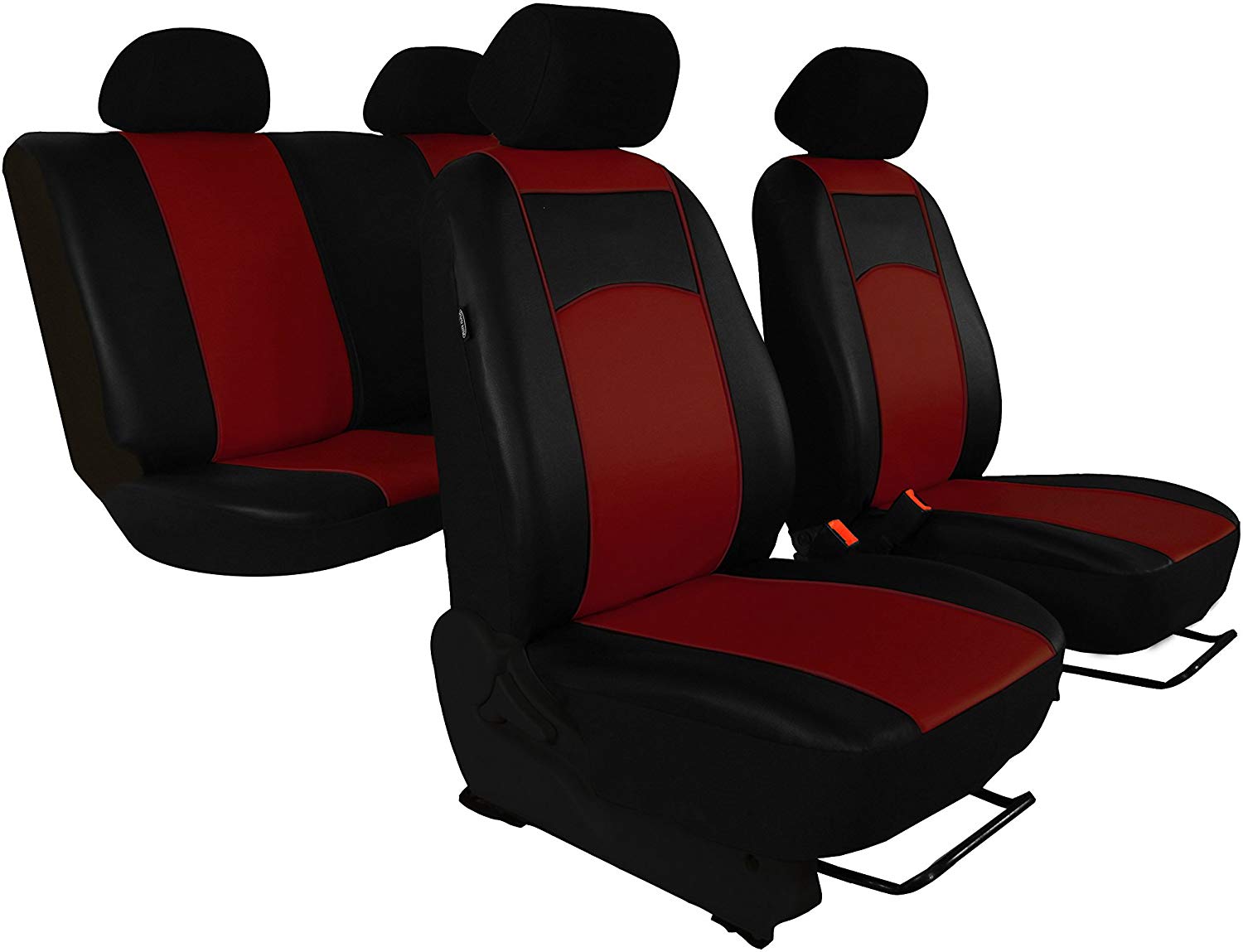 \'Universal Imitation Leather Seat Cover Set for Civic VII Design Faux Leather with Decorative Tuning.. Includes Dark Red.
