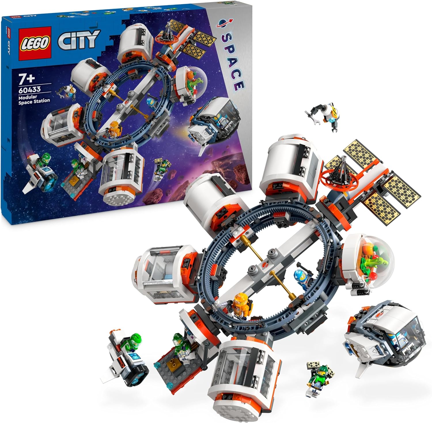 LEGO City Space Modular Space Station, Spaceship Model with Space Vehicles, Gift for Children, Boys and Girls from 7 Years, Modular Research Station with 6 Astronaut Figures 60433