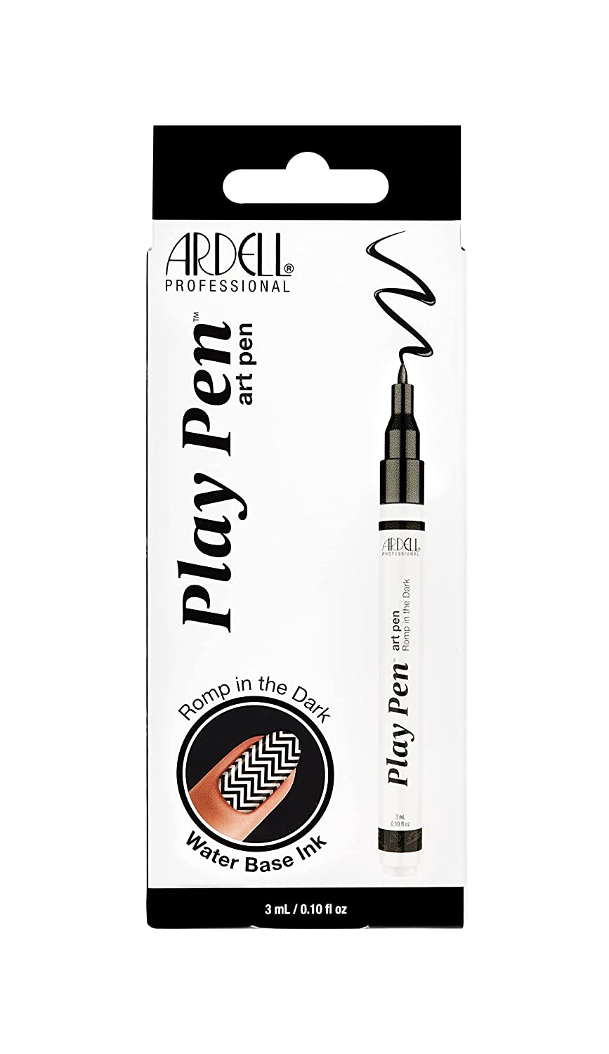 ARDELL Nailart Play Pen - Nail Polish Pen without UV Lamp, Nail Pen Nail Polish with Thin Brush for French, Patterns and Lines | French Pen for Nails - Black, ‎black