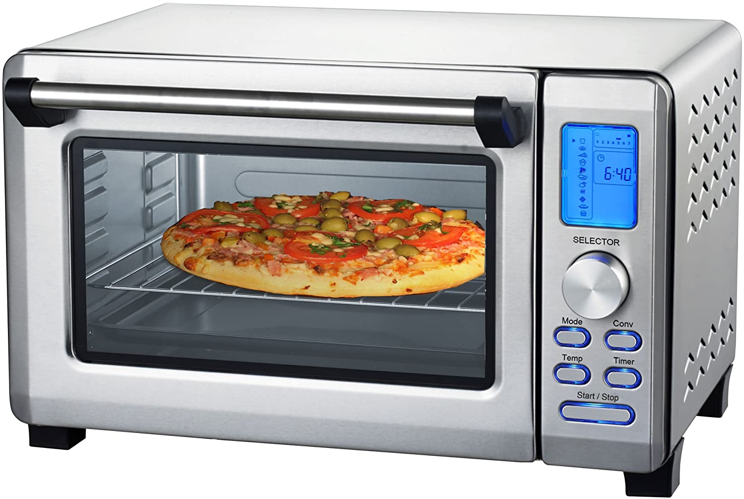 Syntrox Germany 23 Litre Digital Stainless Steel Mini Stand Oven with Convection and Rotisserie Mini Oven Pizza Oven