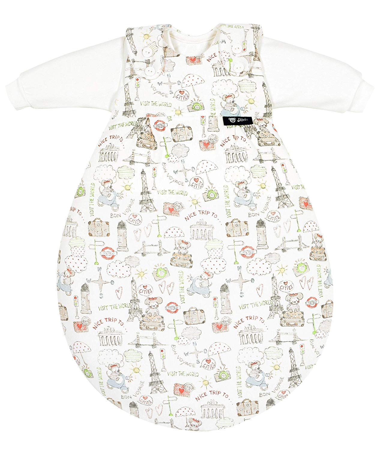 ALVI Baby-Mäxchen Baby Sleeping Bag 3 Pcs. Globetrotter Multi-Coloured Size: 6 to 9 Months