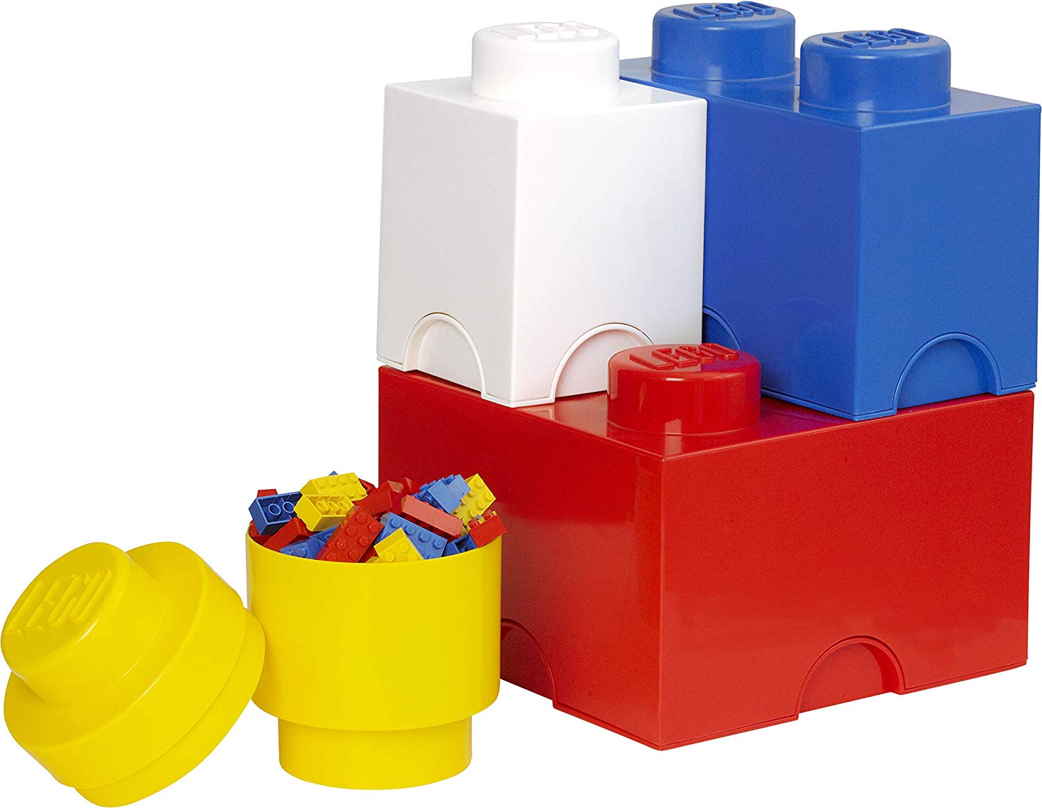 Lego Storage Brick Multi Pack (4 Piece) – Bright Red/Bright Blue/Bright Yel