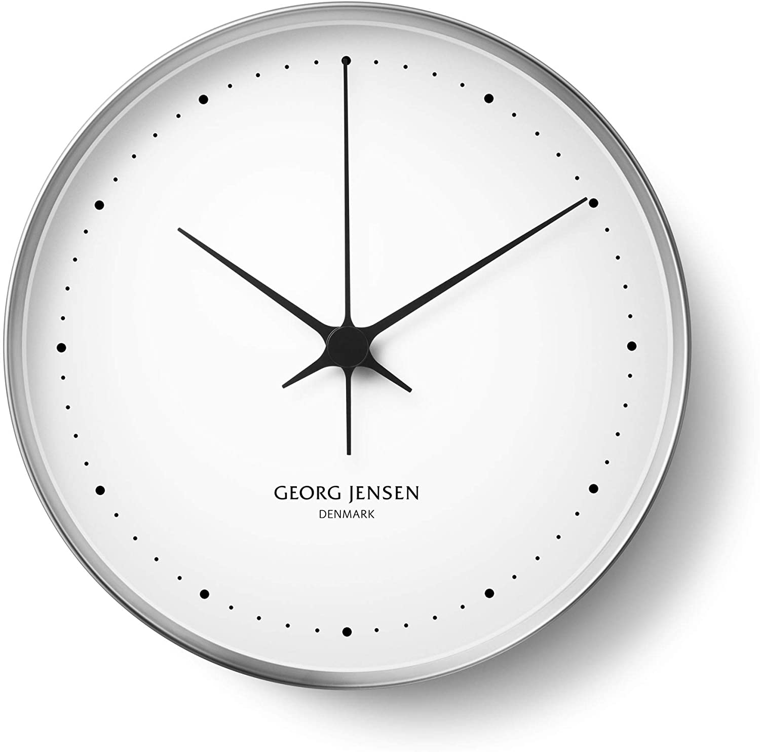 Georg Jensen Henning Coupling Clock, Black, 6 X 22 X 22 Cm