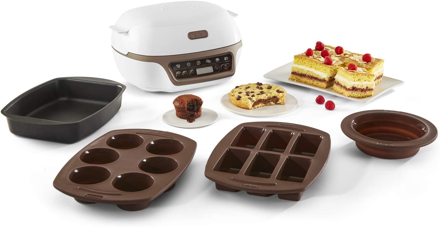 Tefal Cake Factory Smart Cake Machine Tool Baking Bread Machine Muffins 4 Shapes 5 Programmes Compatible with Crispybake KD802112