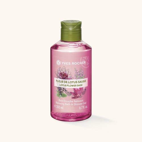 Yves Rocher LES PLAISIRS NATURE Shower Bath Lotus Blossom Sage, Aroma Foam Bath & Nourishing Shower Gel, 1 x Bottle 200 ml