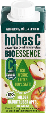 Juice concentrate, Organic Essence mild naturally cloudy apple with Acerola, 0.2 l