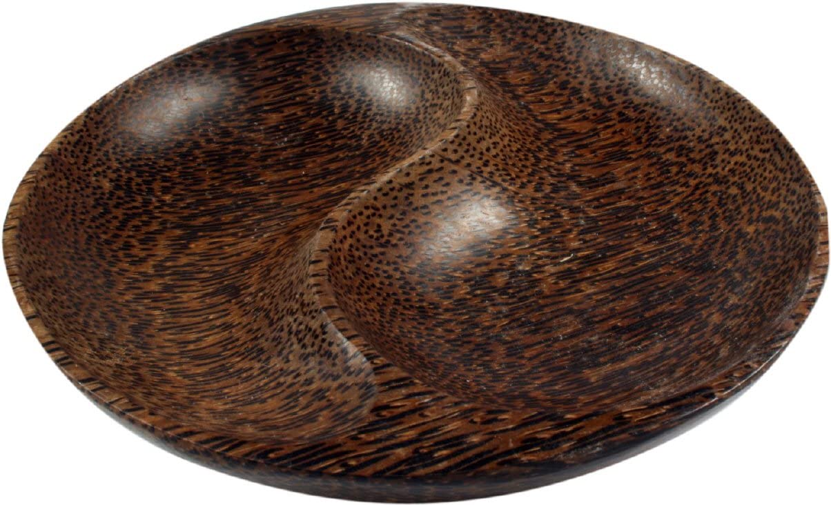 Guru-Shop GURU SHOP Coconut Wood Bowl Ying Yang Design 10, Brown, 3 x 17 x 17 cm