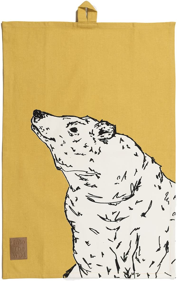 Creative Tops in Wild Bear Tea Towel, Cotton, Yellow, 42 x 38 x 1 cm