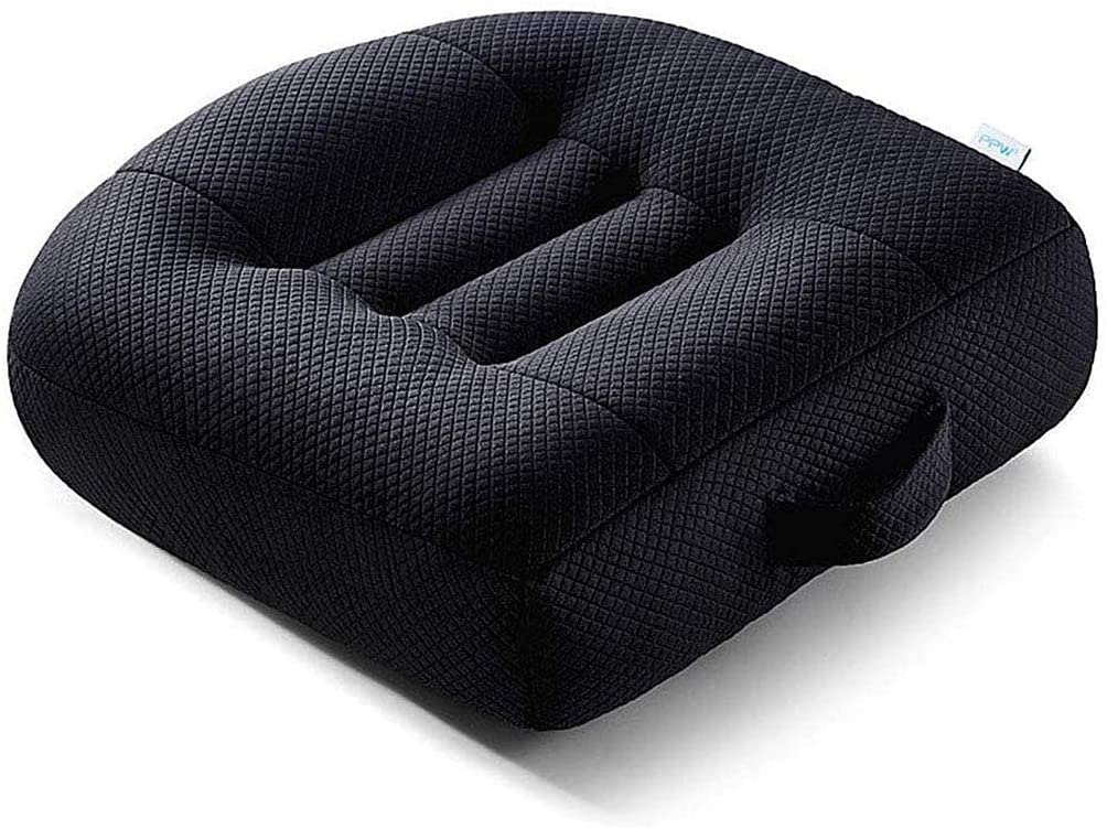D&F Adult Car Booster Seat Cushion Wedge Cushion Child Booster Seat Breathable Mesh Ideal for Car Office Black 15.7 x 15.7 x 4.7 inches