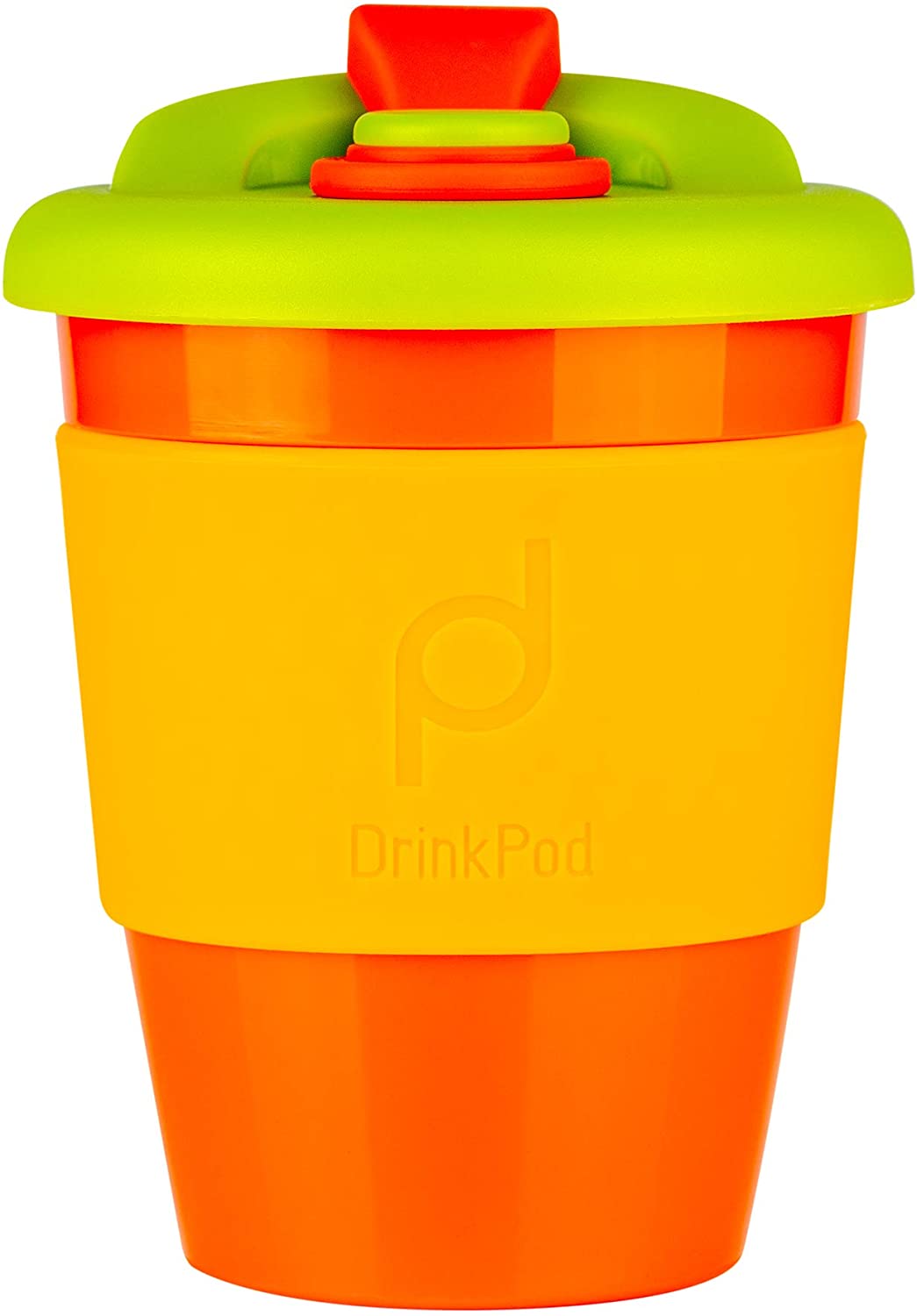 DrinkPod Reusable BPA Free 340ml 12oz Plastic Coffee Mug / Travel Mug - AUTUMN ORANGE