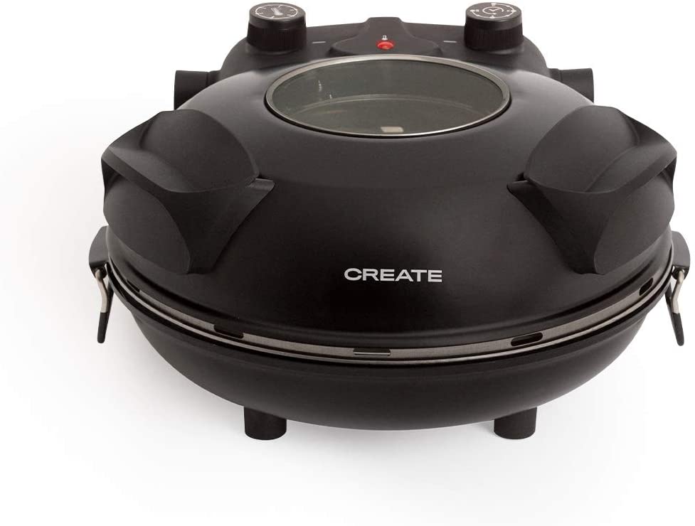 Create IKOHS Pizza Maker, Electric Pizza Oven, with Special Stone for Baking Pizza, 31 cm Diameter, 1200 W, Temperature up to 350 °, 5 Power Levels, with Timer, Automatic