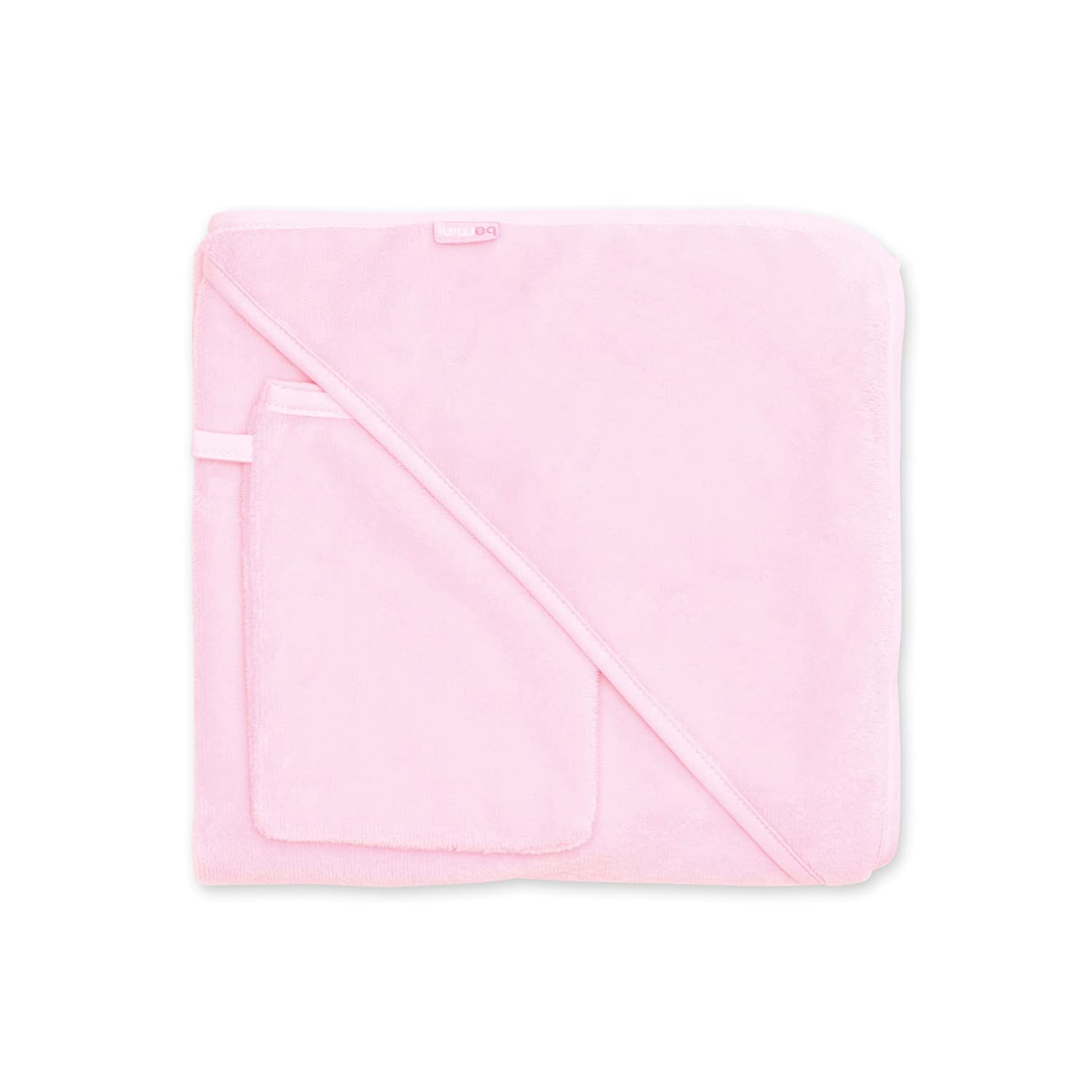 Bemini by Baby Boum Hooded Towel 370BMINI47BU Bamboo Darling, 90 x 90 cm Pink