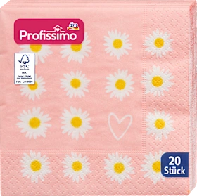 Cocktail napkins \"Daisy flowers\" (25x25 cm), 20 pcs