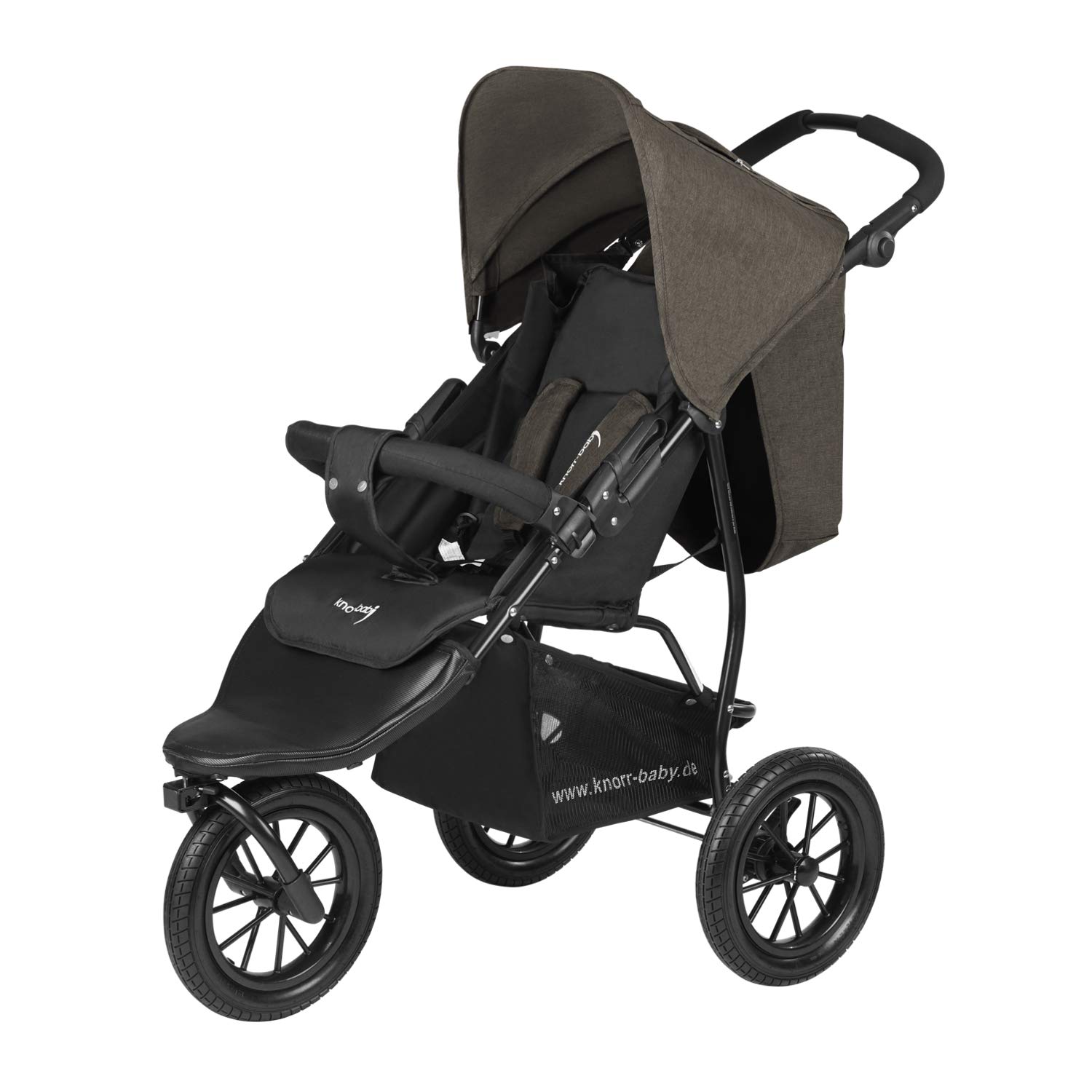 Knorr-baby Tricycle Jogging Pushchair S “Happy Colour” with Slumber Top Joggy S brown