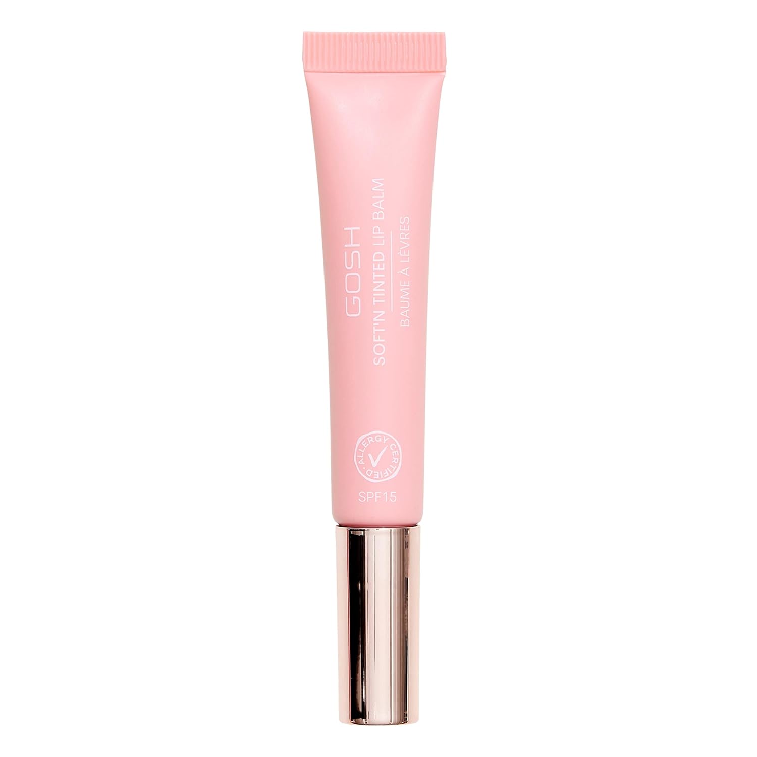 GOSH Tinted Lip Balm with SPF 15 I Vegan Lip Care Pen with Colour in Rose (003) I Smooth Soft Lips without Gluing I Fragrance-Free Glossy Booster I Moisturising Lip Balm
