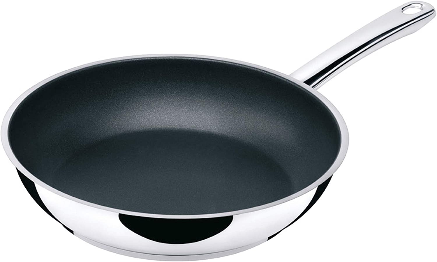Silit Secura 2624601601 Non-Stick Frying Pan Flat Stainless Steel with Silitec Triple-Layer Non-Stick Coating 24 cm