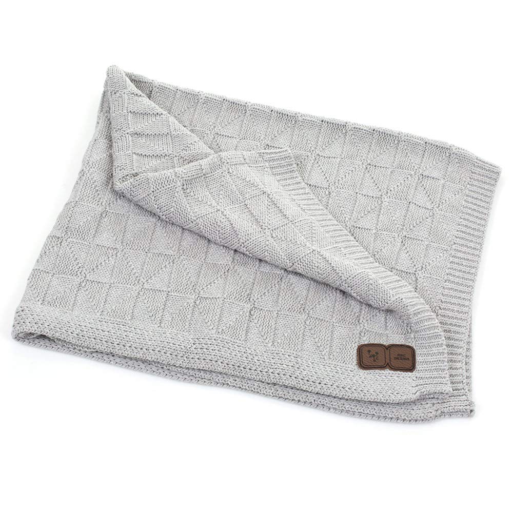ABC Design Blanket – Cuddly Baby Blanket 100% Cotton – Unisex – Colour: Grey