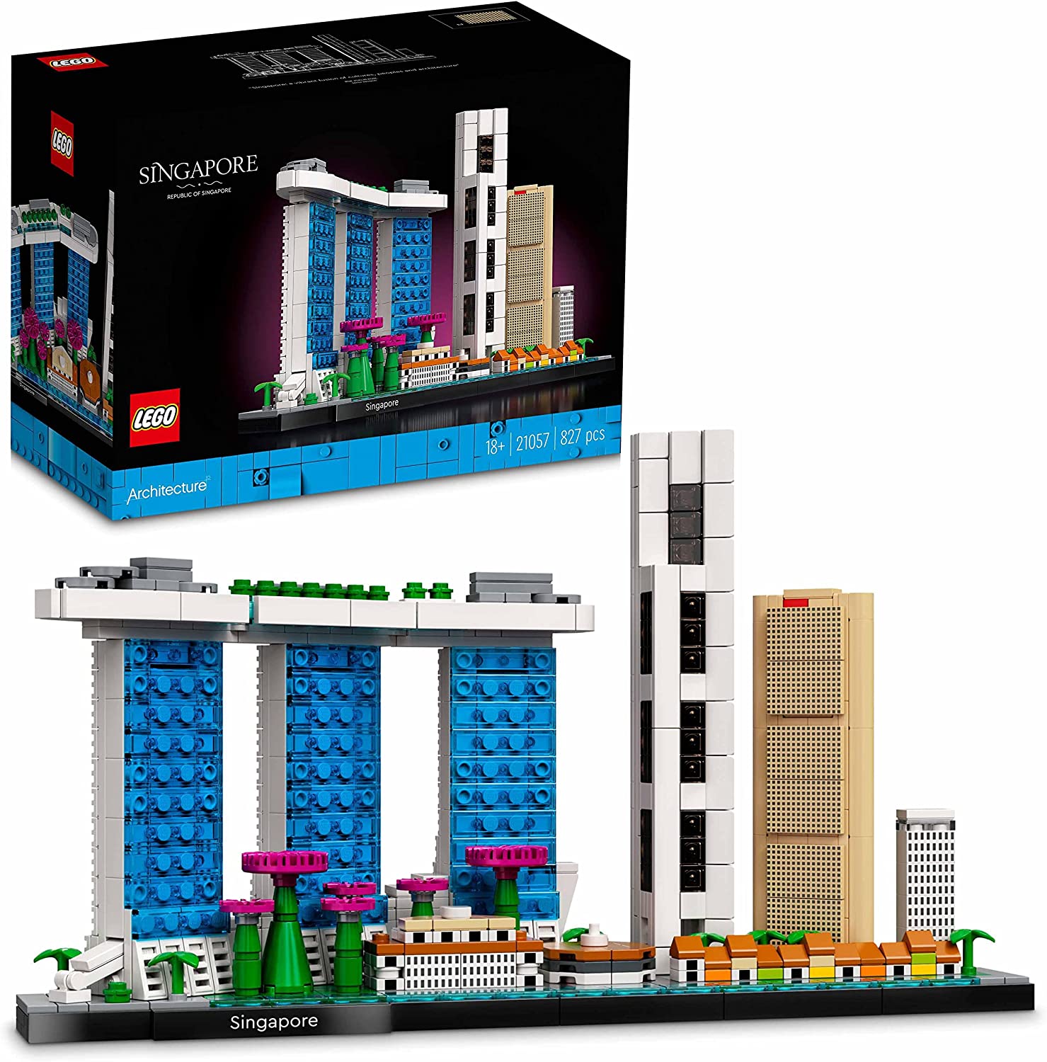 LEGO 21057 Architecture Singapur Modellbausatz für Erwachsene, Skyline-Koll