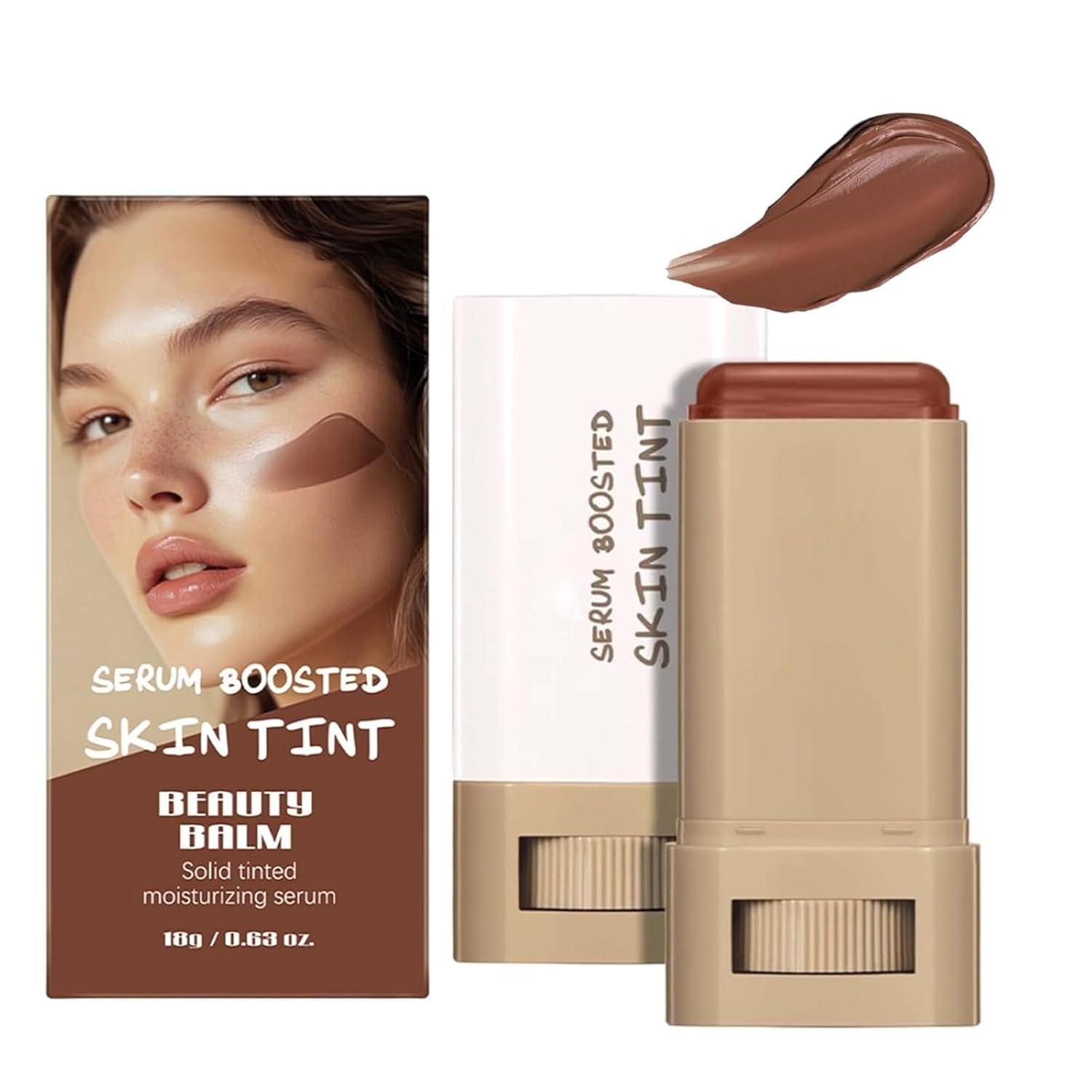 Confidita\'s Serum Boosted Skin Tint Balm, Foundation Stick Beauty Balm Serum Boosted Skin Ink, Conceale & Smooths Full Coverage Concealer, Natural Finish Makeup, for Women (#02, 1)