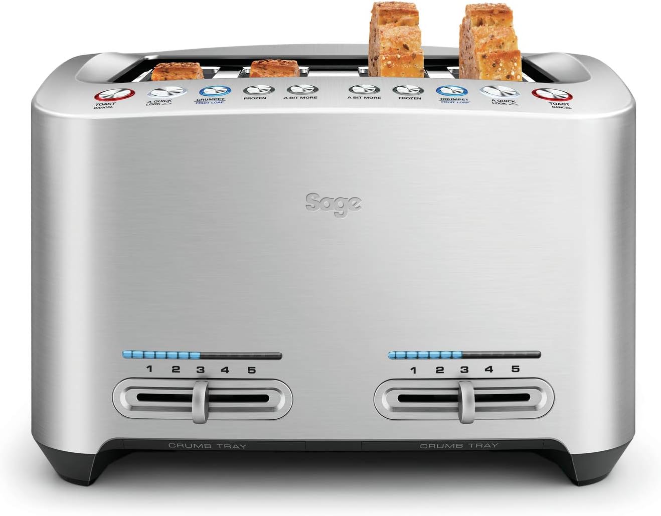 Sage Smart Toast 4 Slice Toaster, Stainless Steel, BTA845