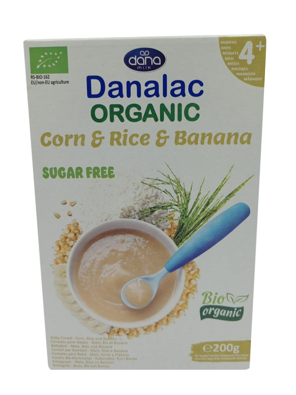 Danalac Bio Babybrei zuckerfrei 200g (Mais, Reis, Banane) (Packung mit 1)