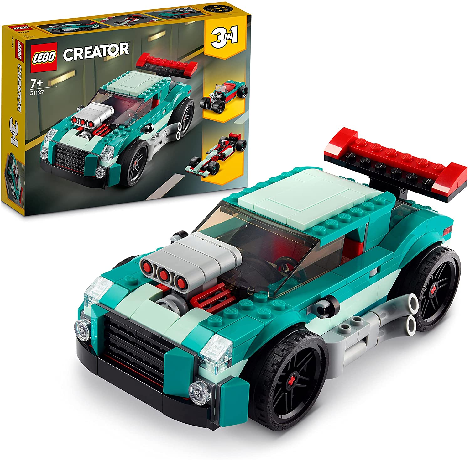 LEGO 31127 Creator 3-in-1 Street Racer: Racing Car, Muscle Car and Hot Road