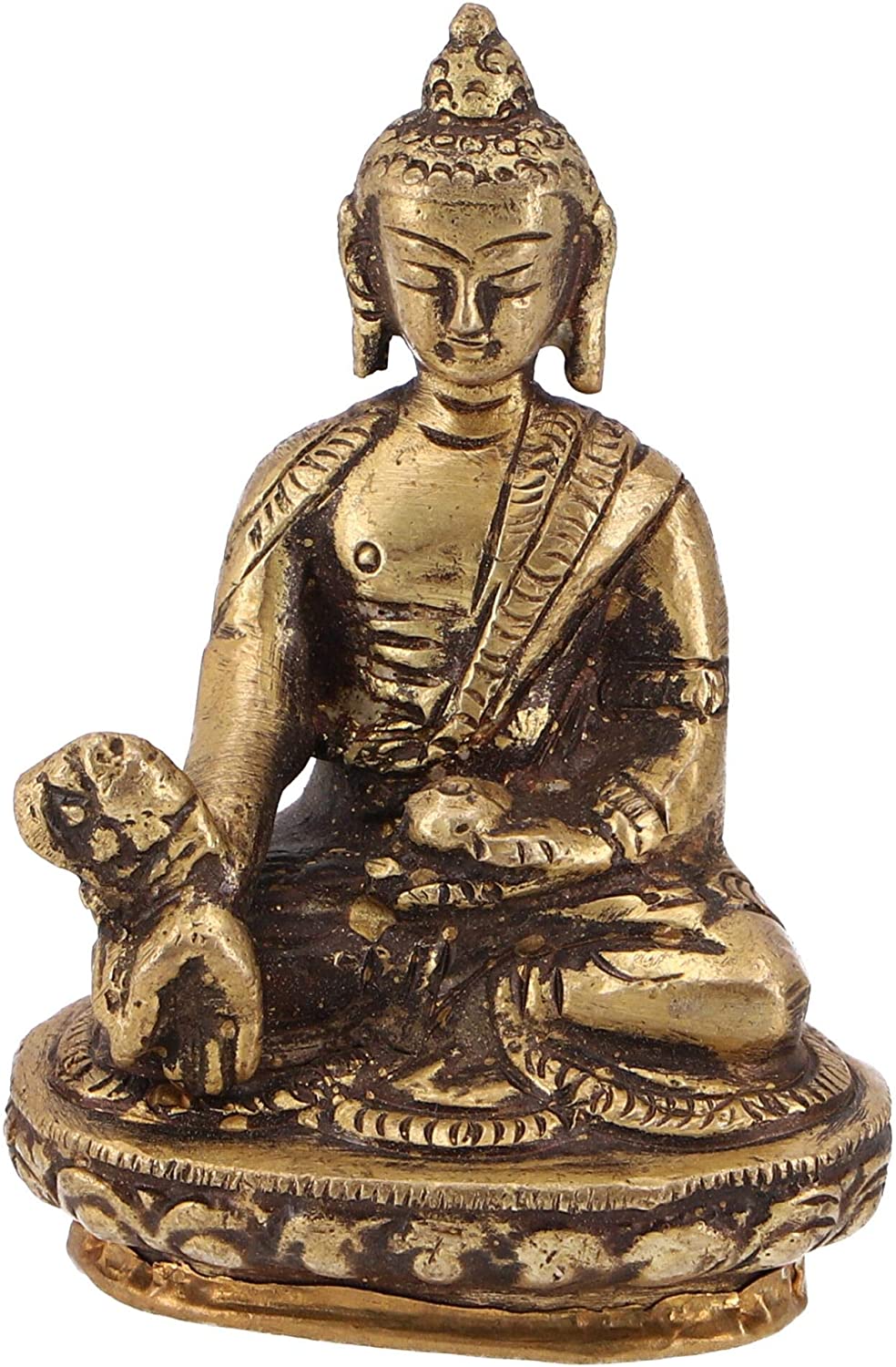 GURU SHOP Buddha Statue Brass Medicine Buddha 8 cm Model 3 Gold Buddha