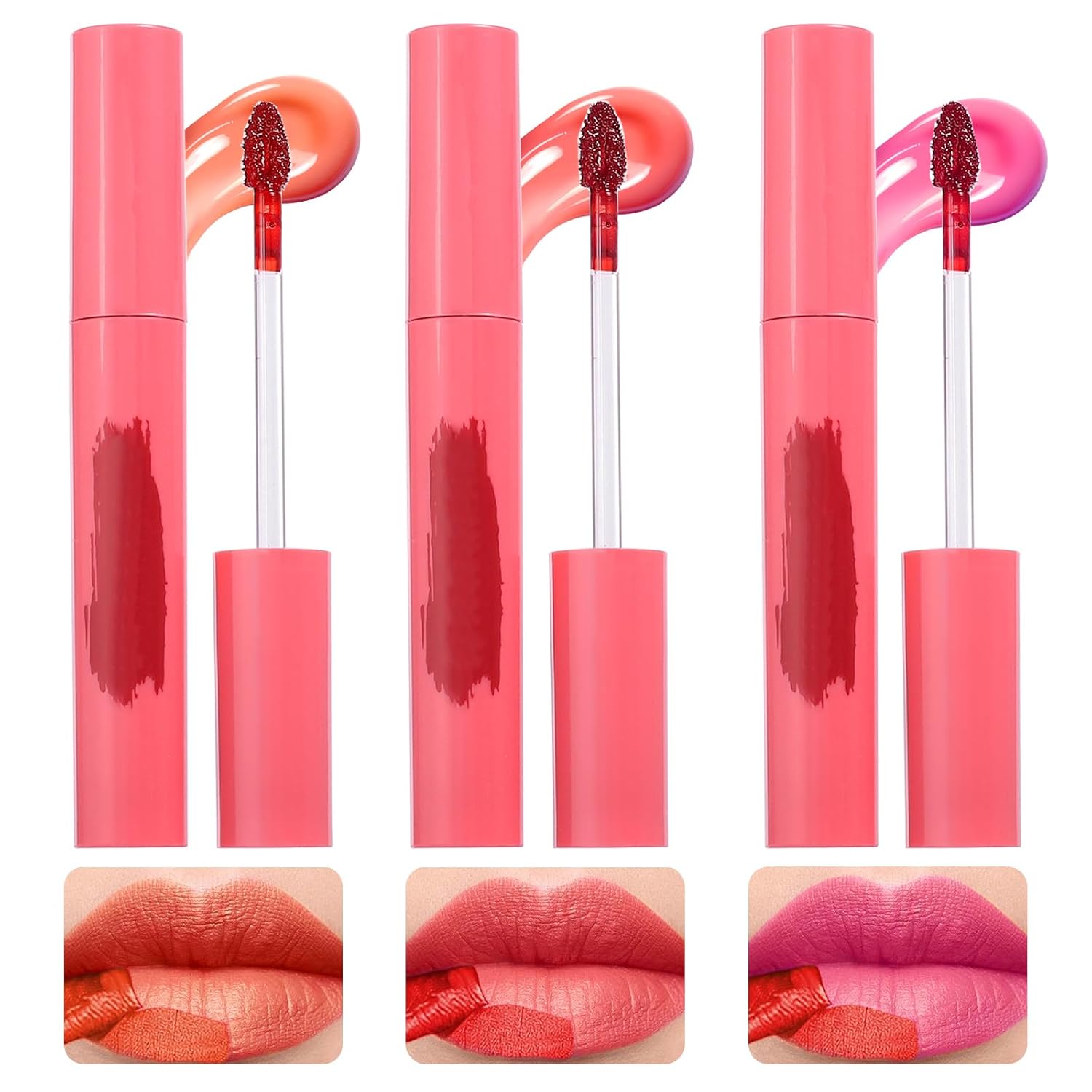 Pack of 3 Lip Tint Peel Off, Liptint, Lip Stain Peel Off, Peel Off Lip Tint Stain, Durable Peel Off Matte Lip Gloss, Durable and Waterproof Liptint Peel Off Lip Stain, for Various Occasions