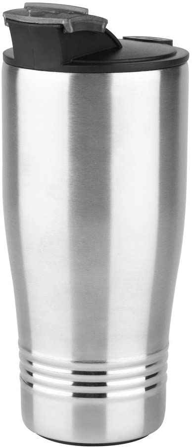 Emsa 1751401600 Senator insulated travel drinking cup, 0.4 litres, stainless steel/black