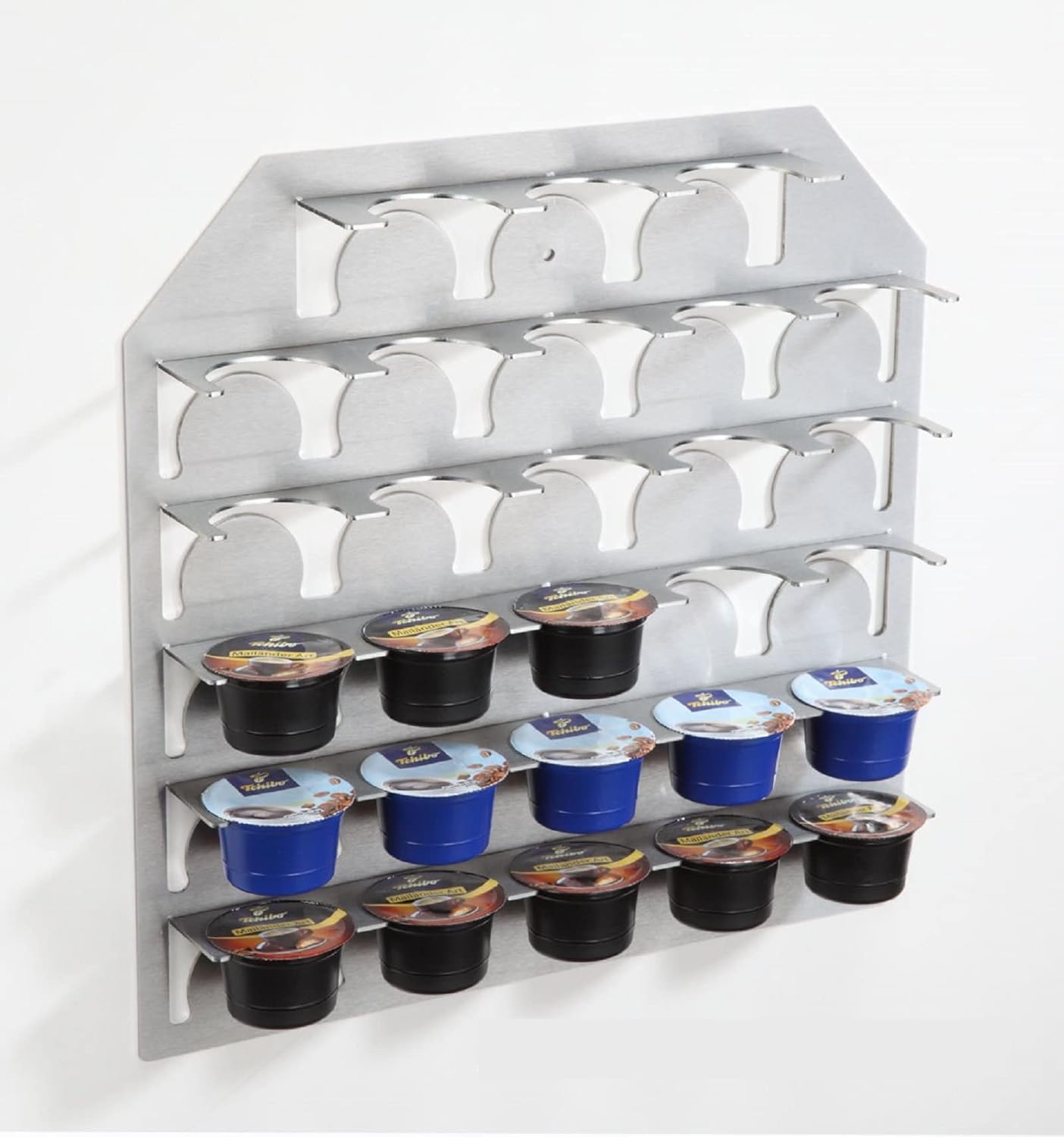 Compatible with Tchibo Caffissimo Storage Organizer Stainless Steel Capsule Holder Capsule Dispenser 28 x 28 cm
