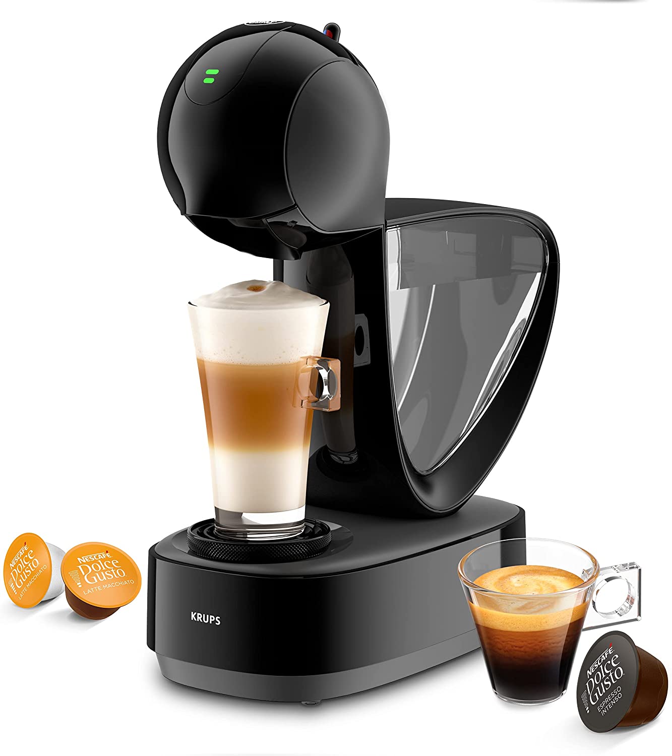 Krups NESCAFÉ Dolce Gusto Infinissima Touch KP2708 | Coffee Capsule Machine with Touch Display | Automatic Water Dosage | 15 Bar Pump Pressure | 1.2 L Water Tank | Black