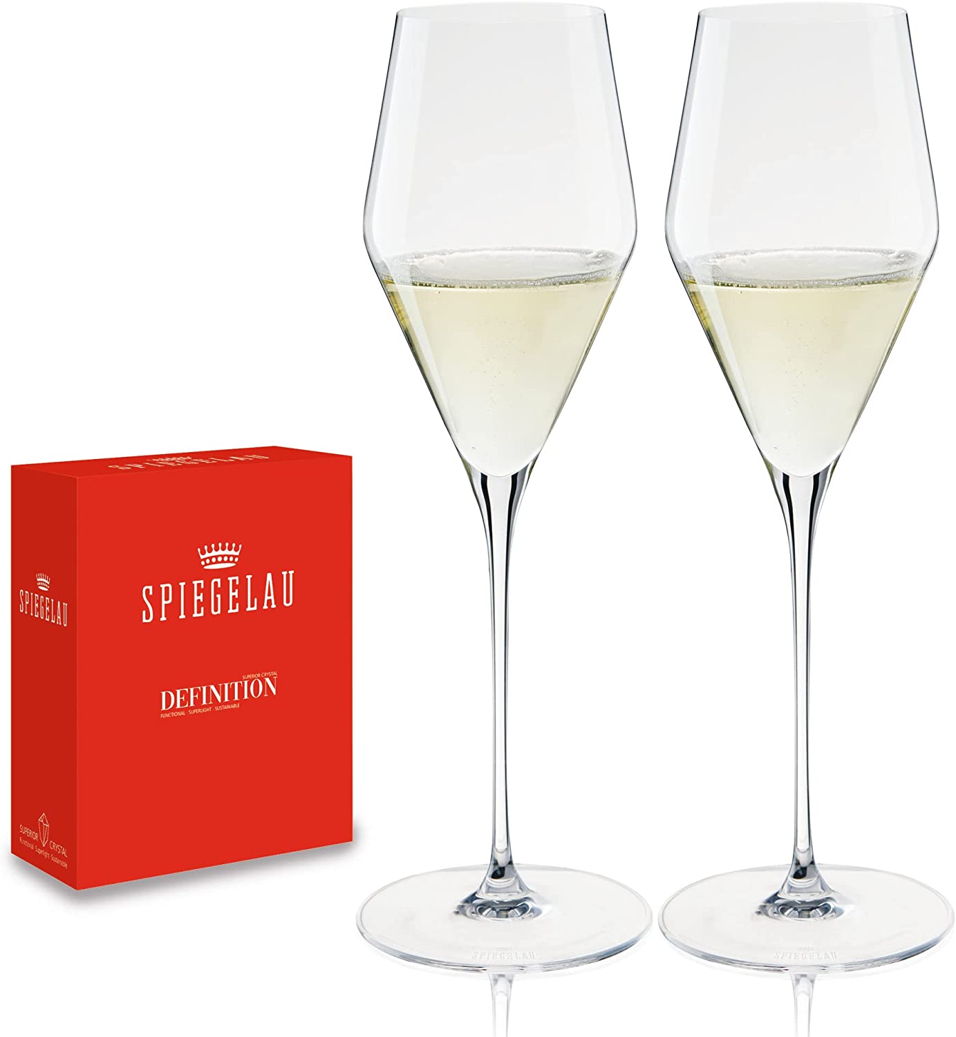 Spiegelau & Nachtmann, Set of 2 Crystal Champagne Glasses 250ml Definition 1350169