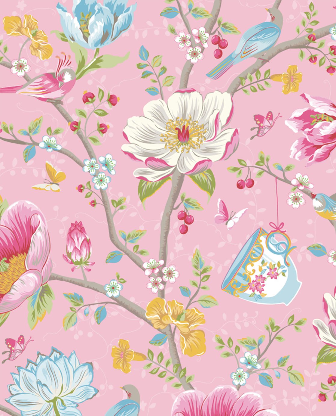 Pip Studio Wallpaper Chinese Garden Pink 341001