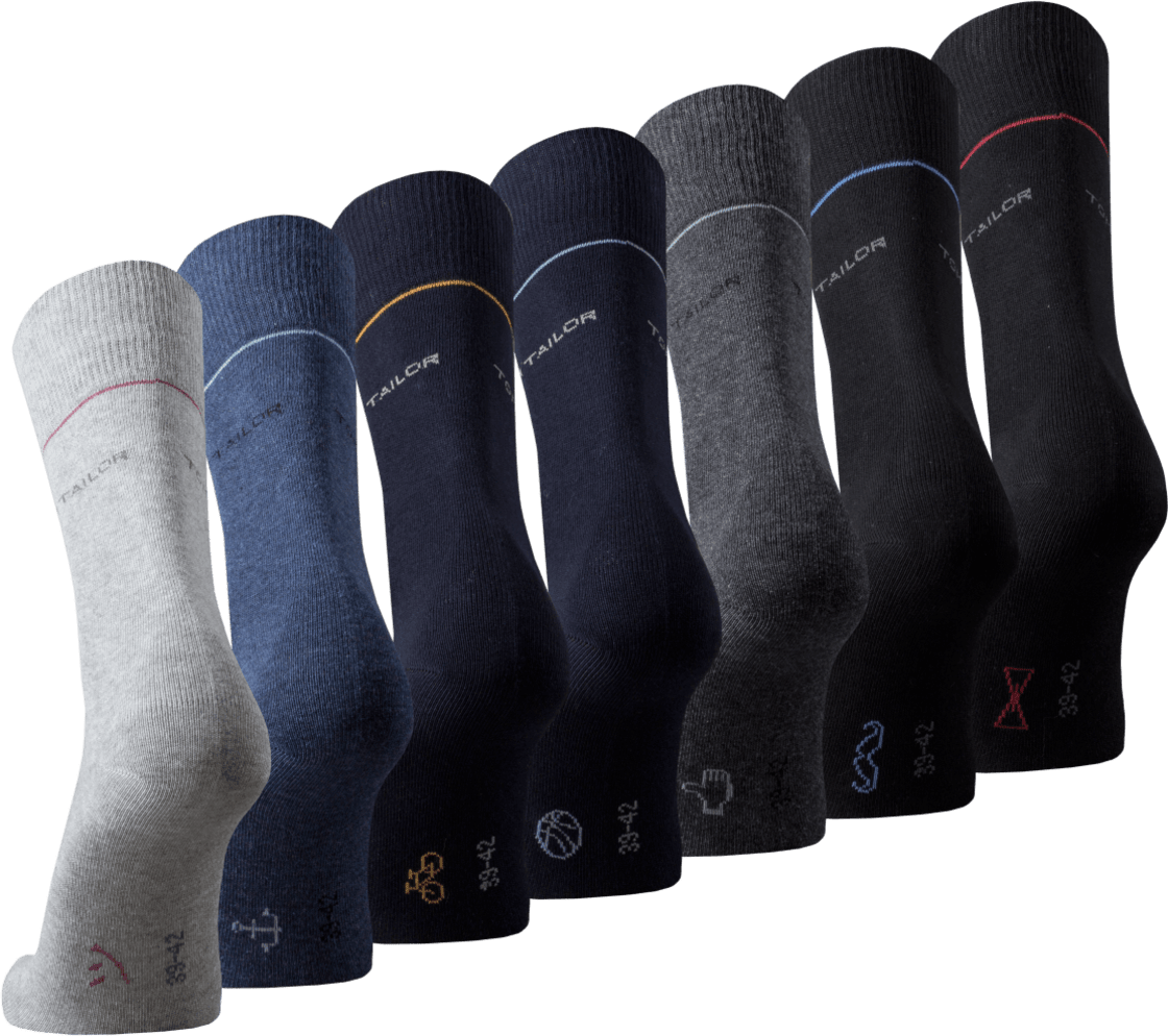 Mens Socks 7 Pack Gift Box, Size 43-46, 1 St
