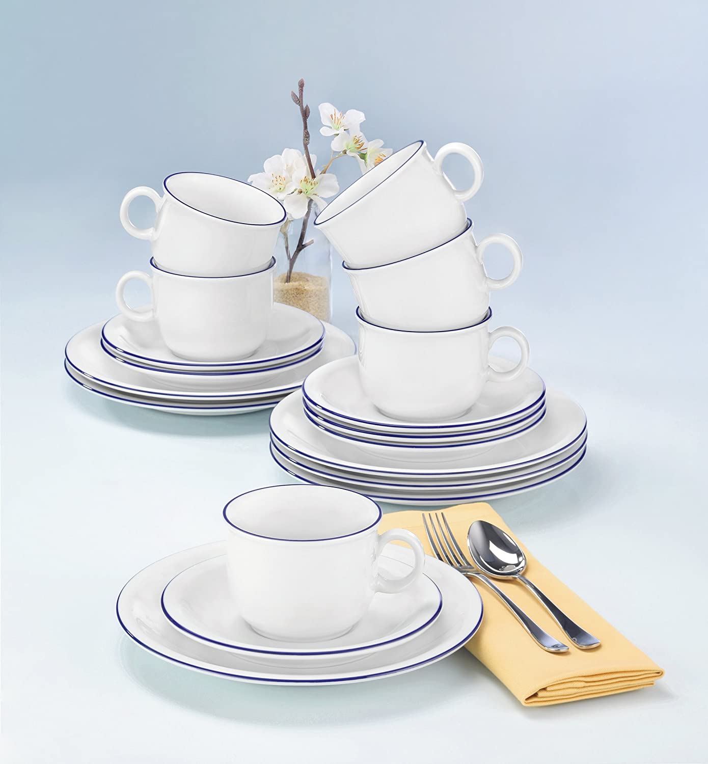 Seltmann GmbH coffee set 18 pcs compact blaurand 10795 by Seltmann Weiden