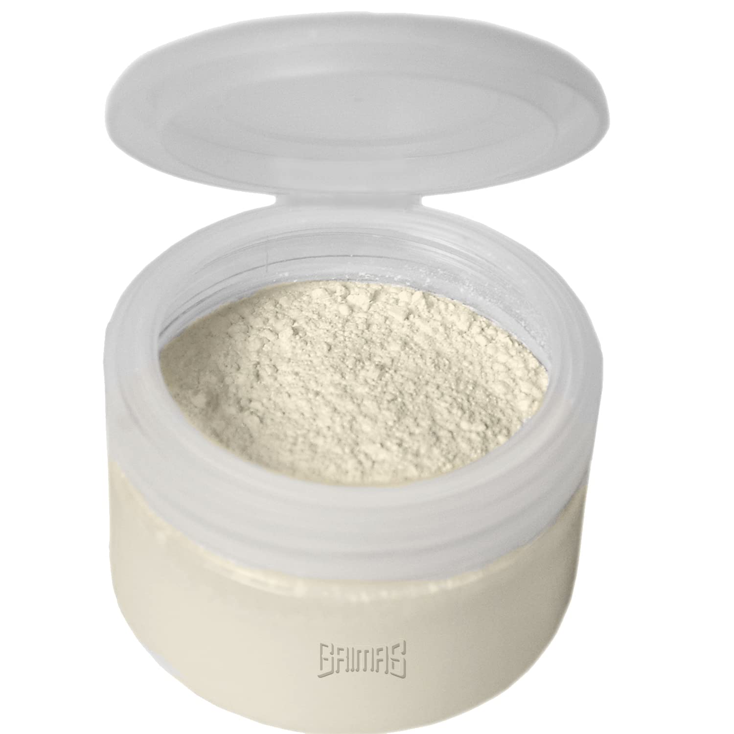 Grimas Makeup Powder 150g Professional Clear Fixing Powder Ultra Matte Ideal for Dark Skin Foundation, Cream, Camouflage and More, Unscented, Vegan