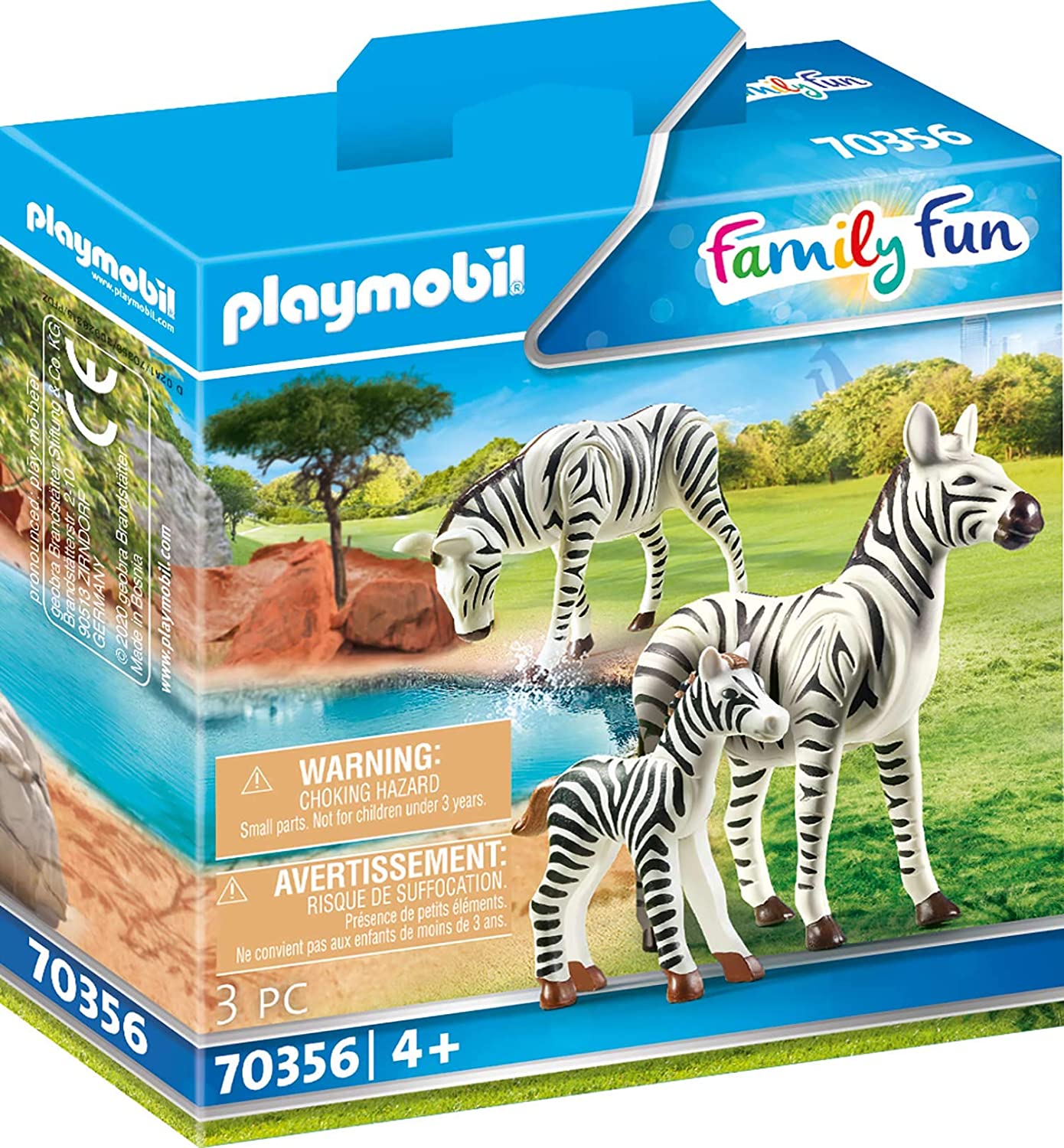 Playmobil 70356 - 2 Zebras With Baby, Age 4 And Above