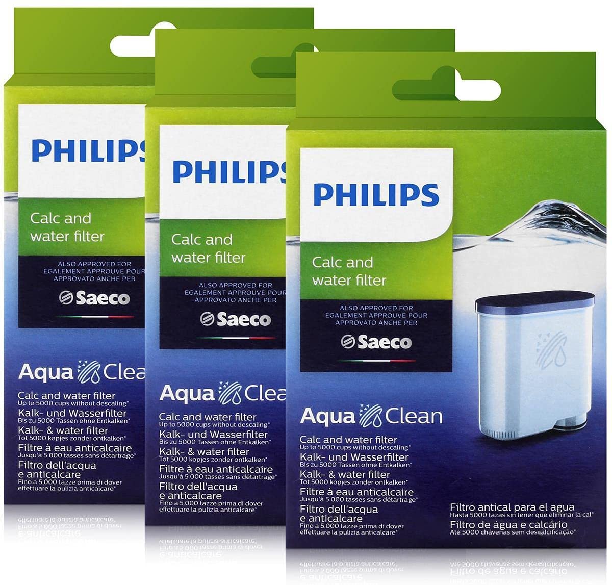 3 x Saeco Aqua Clean lime and water filters