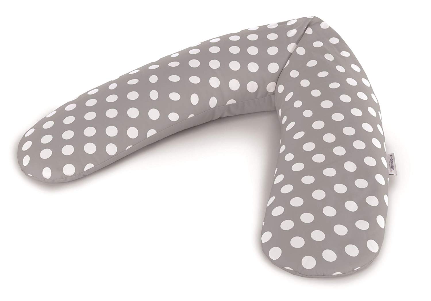 Theraline The original nursing pillow with polyester hollow fibre filling including fine twill cover (102 Indie Dots, grey)